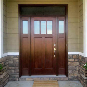 Hojas desiguales Exterior Hermosa puerta lateral doble Puerta de entrada principal de madera de teca maciza - Product Image 2