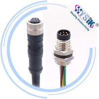 Kabel Otomasi 2 3 4 5 6 7 8 10 12 17 Pin A B C D S L Kode Pengkodean IP67 IP68 Konektor Bundar Tahan Air Kabel M5 M8 M12
