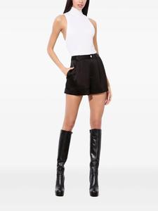 Shorts plissés taille haute personnalisés Leduo pour femme, noirs, à ourlet roulé, décontractés, pour le quotidien et la mode - Product Image 2