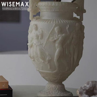 WISEMAX FURNITURE Ornements de table de mariage de style français moderne, vase à fleurs en céramique pour hôtel, restaurant, bureau, villa