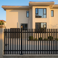 Poteaux de clôture de jardin en alliage d'aluminium modernes pour l'Australie, barrière de sécurité domestique, garde-corps étanche et écologique, modélisation 3D