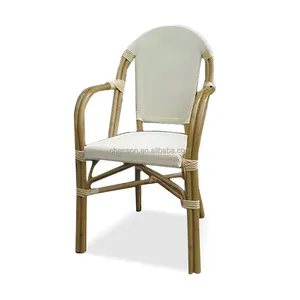 Aluminum Frame Bamboo Like Dining Chair Bistro Cafe Bamboo Chair