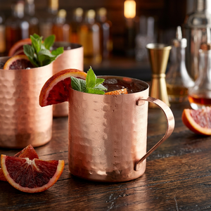 Taza Moscow Mule de Cobre Martillado Hecha a Mano, Moderna, de 16 oz, Doble Pared, Portátil, con Asa, para Hogar, Oficina y Uso en Exteriores - Product Image 1