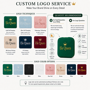 Luxury Velvet Jewelry Organizer <b>Box</b> with Mirror Zipper Closure and Travel Jewelry Storage Compartments for small jewelry storage - Product Image 6