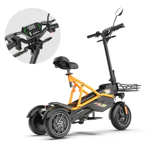 Hot Sale 1200w 48v 11inch 12inch Maximum Speed 51km/H 3 Wheels With Seat Voice Control Bl Fold Electric Scooter For Adult