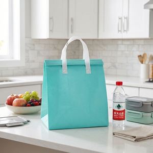 Custom Logo Printing Nonwoven Aluminum Foil Thermal Classic Foldable Handled Waterproof Portable Cooler Bag - Product Image 4