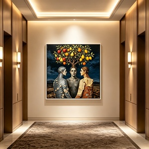 Dipinto a Olio con Figure Surreali e Alberi da Frutto, Stampa su Tela Vintage Dark Art, <span class=keywords><strong>Arte</strong></span> Astratta Albero-Umano per Arredamento Casa e Hotel - Product Image 4