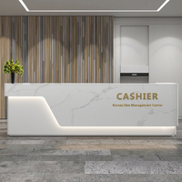 Bureau de réception haut de gamme moderne et minimaliste pour hôtels Salons de beauté Bars Barber Shops Company Front Desks Made Wood for Gym Use