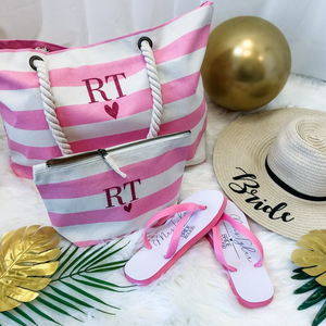 กระเป๋าผ้าแคนวาสลายทางสำหรับฤดูร้อน กระเป๋าสะพายไหล่ กระเป๋าช้อปปิ้ง ของชำร่วยงานแต่งงาน พร้อมสกรีนโลโก้ตามสั่ง ขายส่ง - Product Image 3