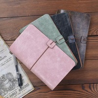 Carnet à feuilles mobiles A6 rétro avec boucle, en cuir PU de qualité supérieure, style vintage, pour journal intime