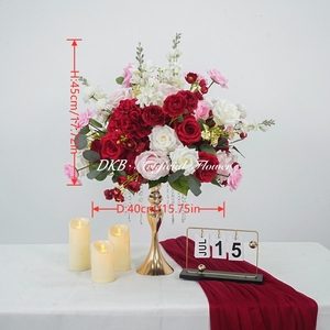 DKB Customization Luxury <b>Artificial</b> <b>Flower</b> Ball Silk Rose Arrangement Large Wedding Banquet Centerpieces & Table Decoration - Product Image 2