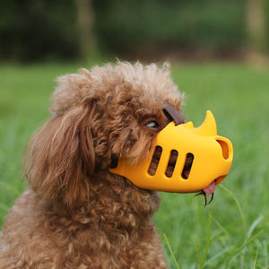 HOMEPLANET-Mascarilla de silicona para mascotas con forma de <span class=keywords><strong>rinoceronte</strong></span>, con correa ajustable para evitar morder, ladrar y masticar - Product Image 3