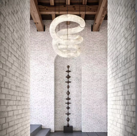 Lustre suspendu en marbre irrégulier, style nordique artistique, en albâtre, pour hôtel, salle à manger, couloir, entrée