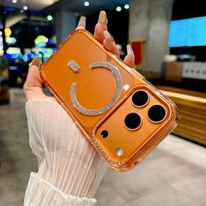 غطاء هاتف جديد عصري عالي الجودة مزين بالجليتر لآيفون 17 برو، إكسسوارات هاتف محمول مرصعة بالألماس للفتيات لآيفون 17 برو ماكس - Product Image 1