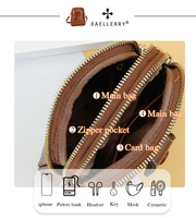 Untuk Carteras Fashion Long Large Capacity Waterproof Oil Wax Zipper Closure Wallet Messager Bag untuk Wanita