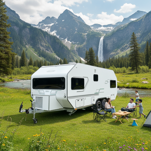 Remolques de Camping Ligeros de Aluminio, Modernos, para Aventuras al Aire Libre, Autónomos, Tipo Lágrima, Caravanas de <span class=keywords><strong>Doble</strong></span> Eje - Product Image 6