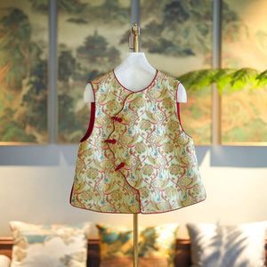 Nouveau gilet en soie brodée style chinois pour femme, col diagonal, motif Phénix, pour le printemps et l'automne 7397 - Product Image 1