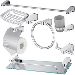 Bề Mặt Đánh Bóng Mạ Điện Khách Sạn Thép Không Gỉ Khăn Giá Phòng Tắm Tổ Chức Kim Loại Lưu Trữ Kệ Phòng Tắm Phụ Kiện Thiết Lập - Product Image 1