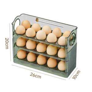 Soporte para huevos de 3 capas de gran capacidad para nevera, organizador de huevos abatible automático con función de sincronización, caja contenedora de almacenamiento de plástico de inyección - Product Image 6