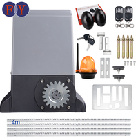 Kit pintu geser otomatis, 370w 800kg, Kit Motor dilengkapi dengan rak 4m dan Pinion Sensor inframerah, lampu peringatan otomatis