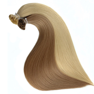 Extensions de cheveux naturels K Tip, lisses et soyeux, à la kératine (couleur claire), à pointe plate, invisibles, double épaisseur - Product Image 5