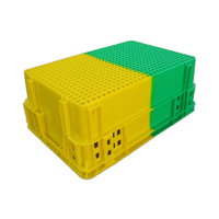 Panier en plastique bicolore empilable de qualité alimentaire, personnalisé, bleu, pour fruits et légumes, durable