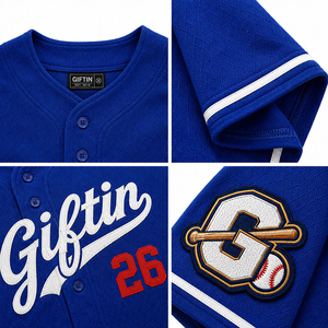 Maillot de baseball bleu à boutons, chemise de sport à manches courtes, tenue d'équipe, vêtements décontractés pour fans - Product Image 4