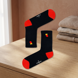 Embroidered Potato Patterned Torn Unisex Weaving Fabric Very Colorful Homewear TR Made Non-Sustainable Type 1 <b>Wash</b> Sports Socks - Product Image 3