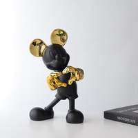 Sculpture Moderne de Mickey Mouse en Résine Électroplaquée, Mignonne pour la Décoration Intérieure, Vente en Gros