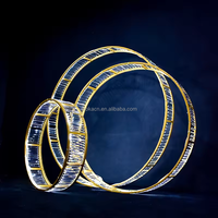 Fournitures de lumière de mariage cristal LED cercle lustre plafond décoration lumière pour fête festival mariage événements