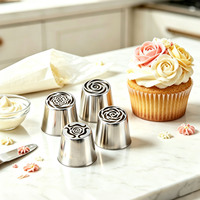 17-teiliges Extra Großes Edelstahl Russisches Spritztüllen-Set Kuchen-Dekorations-Spritzdüsen für Tortendekoration Backzubehör