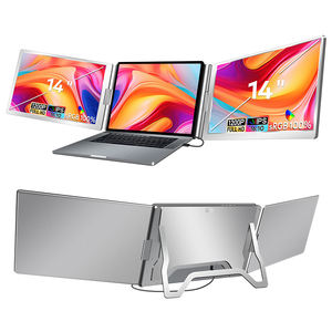 Écran portable triple 14 pouces 1200P IPS double affichage pour poste de travail, commerce, bourse, Forex USB C HDR - Product Image 1