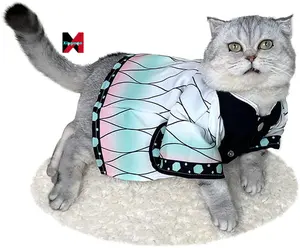 kostum anime kucing Suppliers-Kostum Kucing Demon Slayer Kostum Kucing Anime Kimetsu No Yaiba, Pakaian Kartun Hewan Peliharaan Tanjirou Nezuko Cosplay untuk Kucing & Anjing Kecil