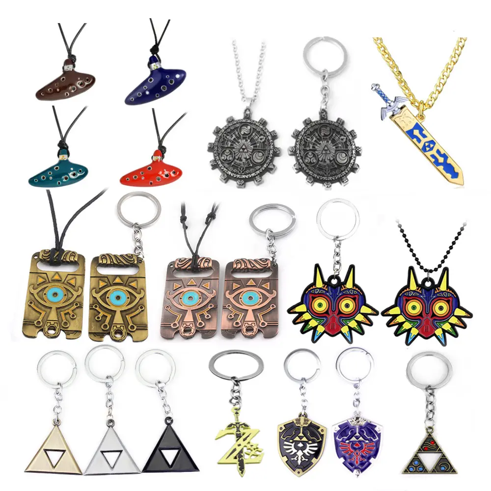 Hot sale Game Accessories The Legend of Zelda Bagpipe Necklace Sky Sword Owl Breath Of The Wild Eyes Keychain