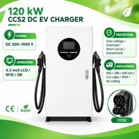 Chargeur rapide DC CCS2 120 kW pour réseau de recharge commercial, double pistolet, partage de puissance, OCPP 1.6J, zone de service routière, station de recharge EVSE pour le public