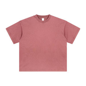 Camiseta de Manga Corta para Hombre, Estilo Vintage, Lavada y Desgastada, 250G, Corte Holgado, 100% Algodón, Moda Urbana, Venta al Por Mayor - Product Image 4