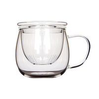 Ensemble Offre Spéciale de 3 tasses en verre borosilicaté faites à la main avec infuseur à thé tasse à thé en verre avec passoire