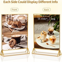 Support de menu de table en acrylique transparent double face A4/A5/A6-Support vertical pour restaurants/événements de mariage