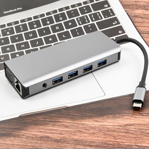 <b>Type</b> <b>C</b> Hub 12 In 1 Dual <b>HDMI</b> 4K Display USB Hub Laptop Gigabit Ethernet Adapter - Product Image 1