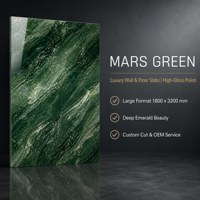 Pierre frittée verte Mars ultra-mince (6/9 mm) finition brillante 3 motifs continus ODM/OEM