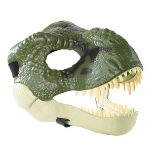 Máscara de dinosaurio inspirado en <span class=keywords><strong>la</strong></span> <span class=keywords><strong>película</strong></span> Jurassic World, con mandíbula abierta, textura realista y Color, aberturas para ojos y nariz - Product Image 1