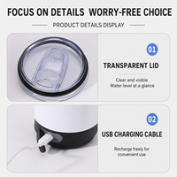 Vente en gros de gobelets isothermes intelligents en acier inoxydable de 20 oz avec haut-parleur Bluetooth pour les activités de voyage