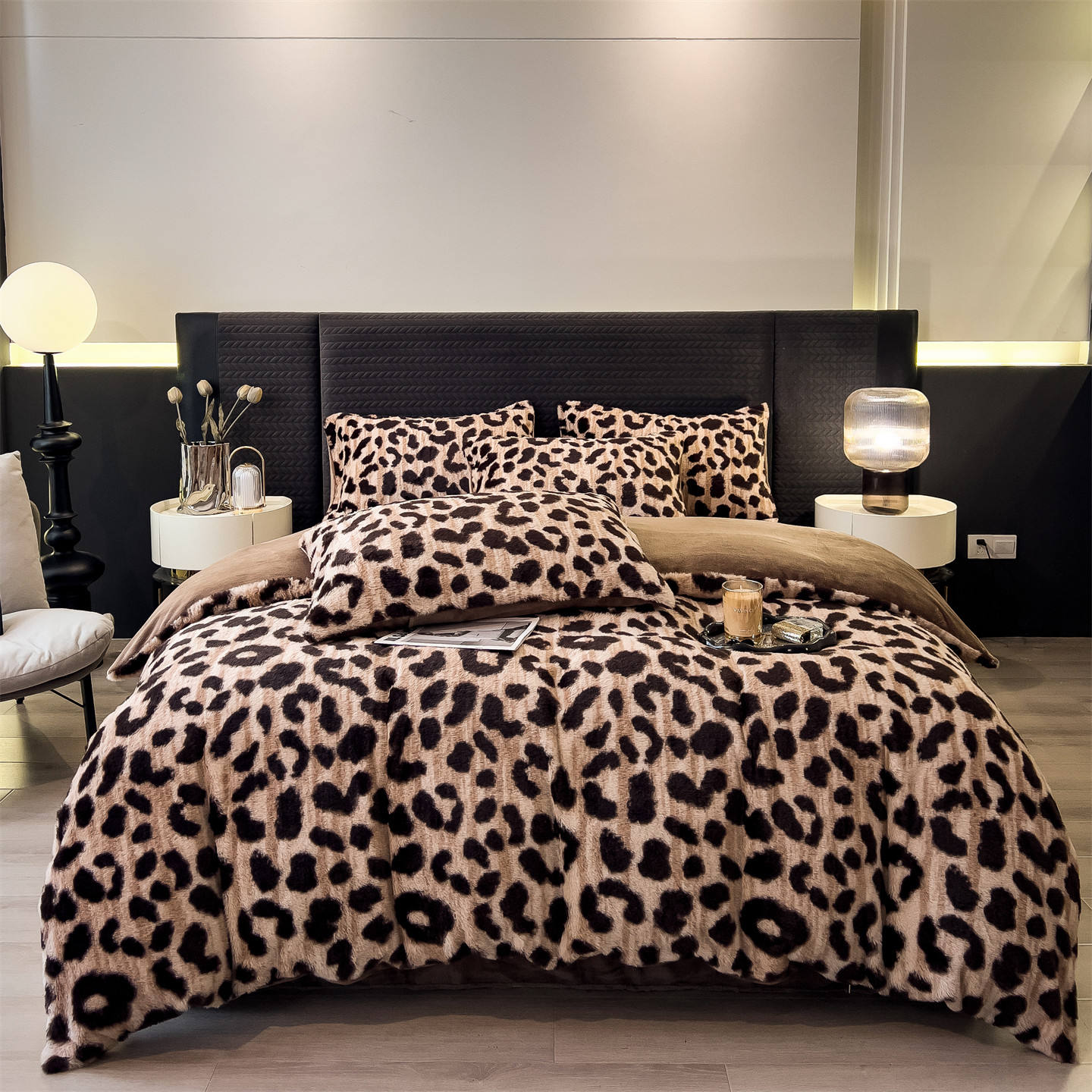 Ensemble en velours - Imprimé léopard tendance