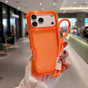 BEAUTYLINE cuscino d'aria 3 in 1 nuovo 2025 elegante protezione completa custodia per telefono <span class=keywords><strong>arancione</strong></span> trasparente per <span class=keywords><strong>iphone</strong></span> 13 14 15 16 17 Pro Max - Product Image 3