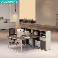Bureau de travail moderne modulaire convertible en acier avec étagères de rangement, tiroir à dossiers, résistant à l'eau et anti-rayures pour usage professionnel