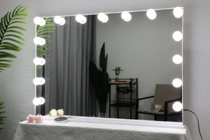 Espejo de tocador BEAUTME de 80x60cm <span class=keywords><strong>con</strong></span> luces, <span class=keywords><strong>espejos</strong></span> de bombillas LED de <span class=keywords><strong>maquillaje</strong></span> grande <span class=keywords><strong>con</strong></span> puerto USB <span class=keywords><strong>para</strong></span> carga de teléfono <span class=keywords><strong>para</strong></span> dormitorio - Product Image 3