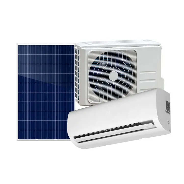 Aire acondicionado solar alimentado por CC Panel solar Aire acondicionado Unidad dividida AC/DC Aire acondicionado solar para habitación