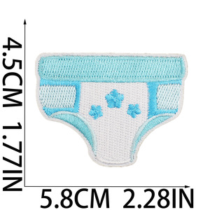 À la mode petit patch de broderie fer sur bébé vêtements mignon bleu body salive sac petit patch brodé pour chapeau enfants - Product Image 5