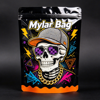Sacs Mylar en gros 3.5g 7g 14g 28g découpés sur mesure, anti-odeur, avec fermeture éclair, pour bonbons, herbes, fleurs, biscuits, emballage alimentaire