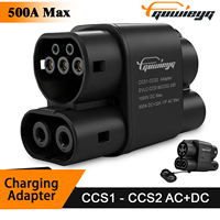 Adaptateur GUWIEYG CCS1 vers CCS2 Prise en charge du chargeur CCS1 vers les véhicules électriques CCS2 Adaptateur de chargeur de véhicule électrique AC DC
